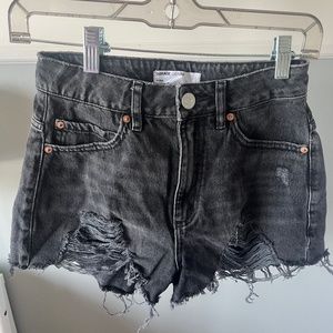Garage black denim festival shorts, size: 0 (24)